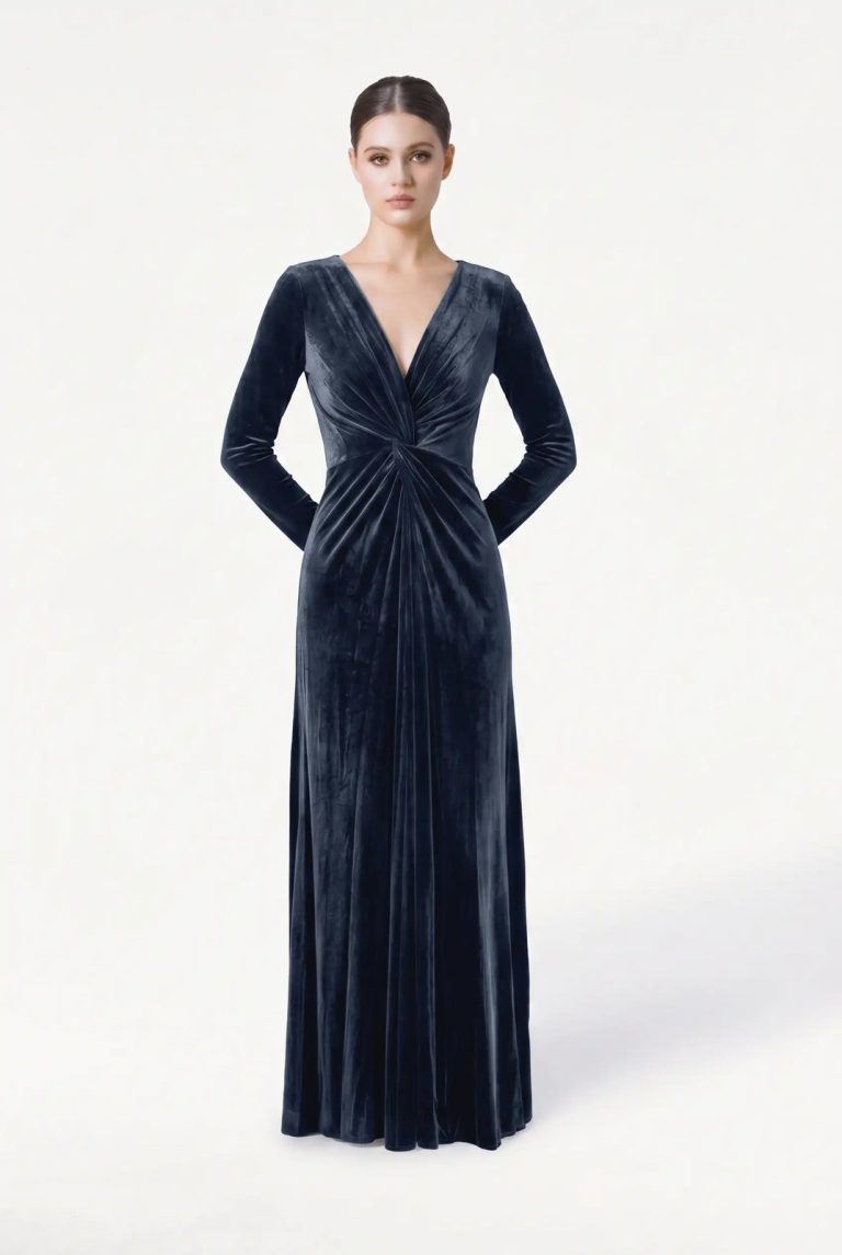 Camilla Long Sleeve Velvet by TH&TH bridesmaid dress at VBB Gravesend